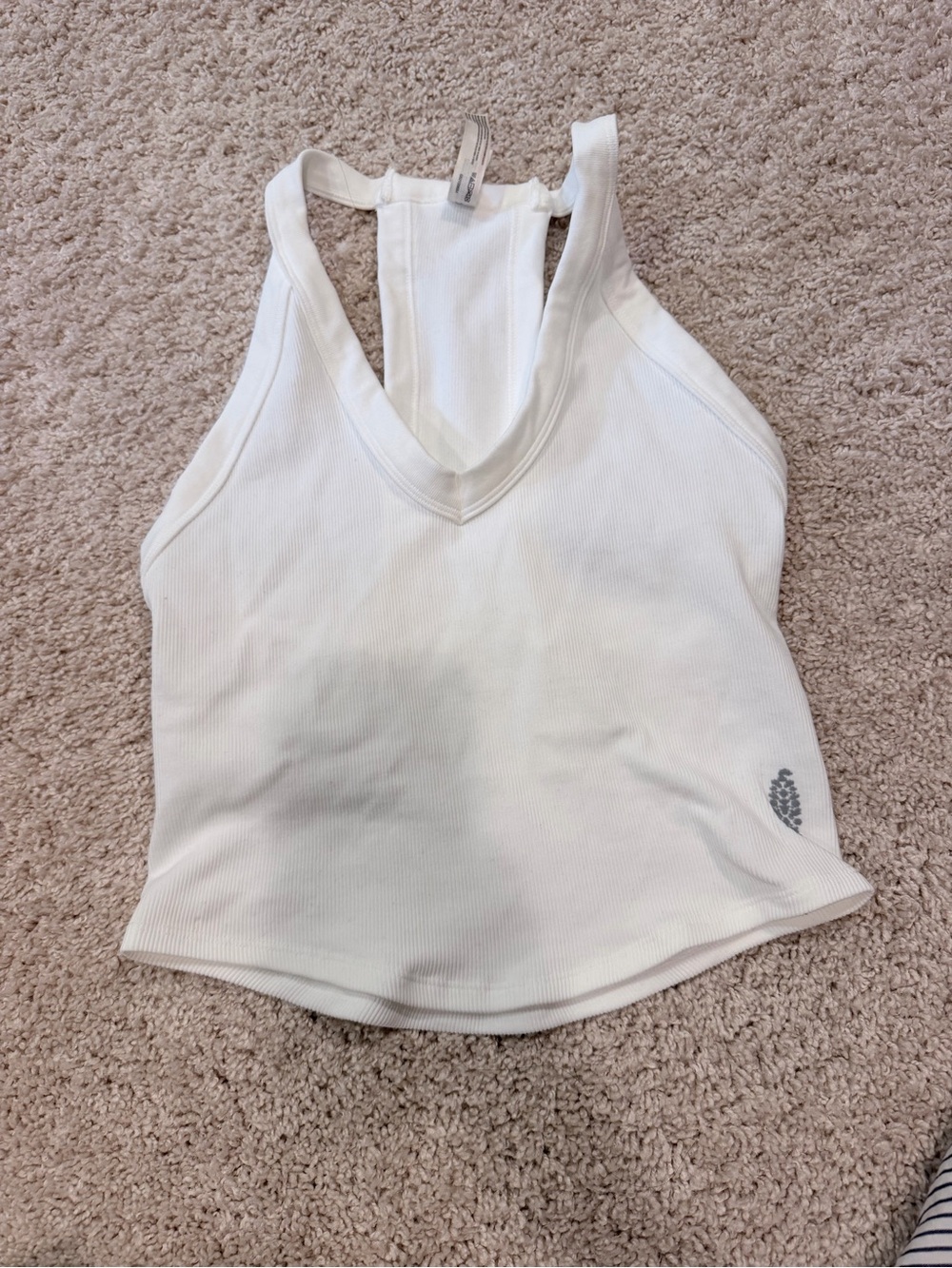 Free people cropped racerback tank- M/L white